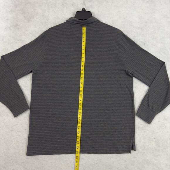 Faherty Long Sleeve Polo Shirt XL Striped Pima Modal Soft Knit - Picture 6 of 11